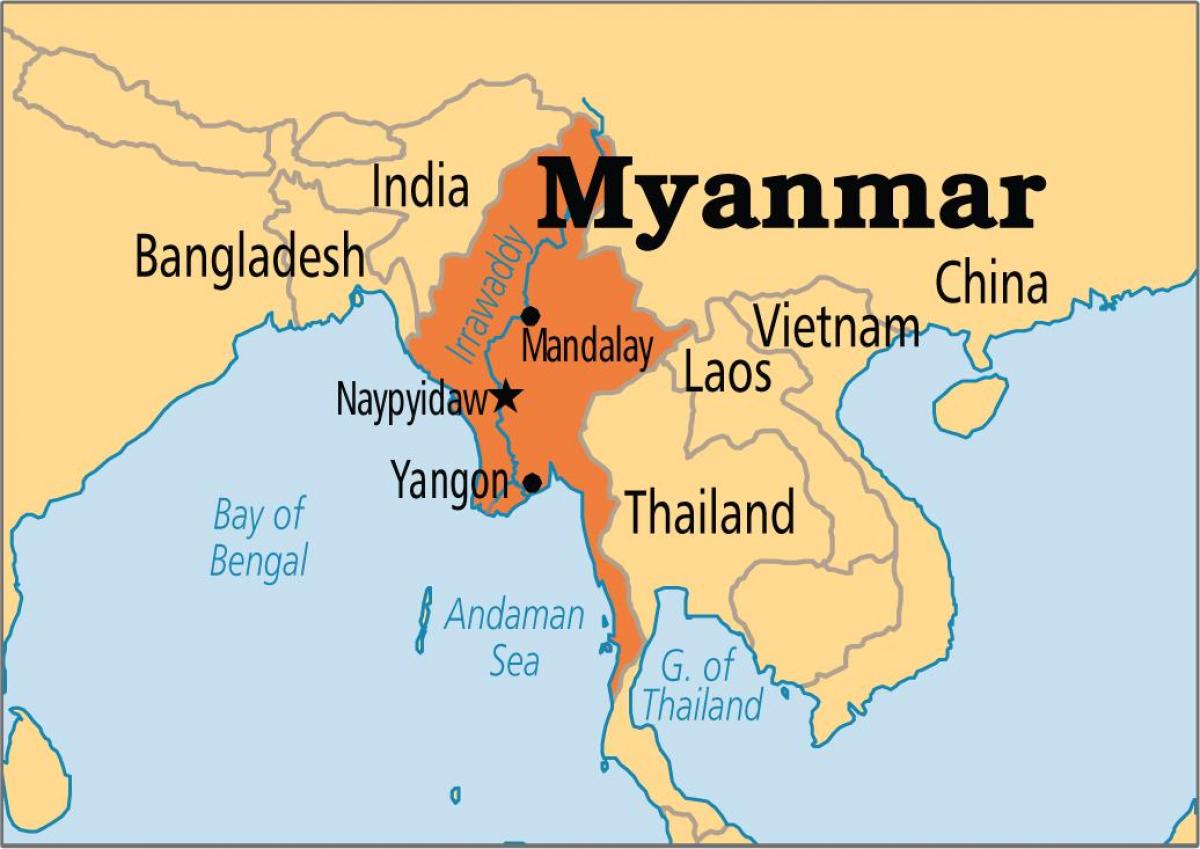 lokasi Myanmar di peta dunia
