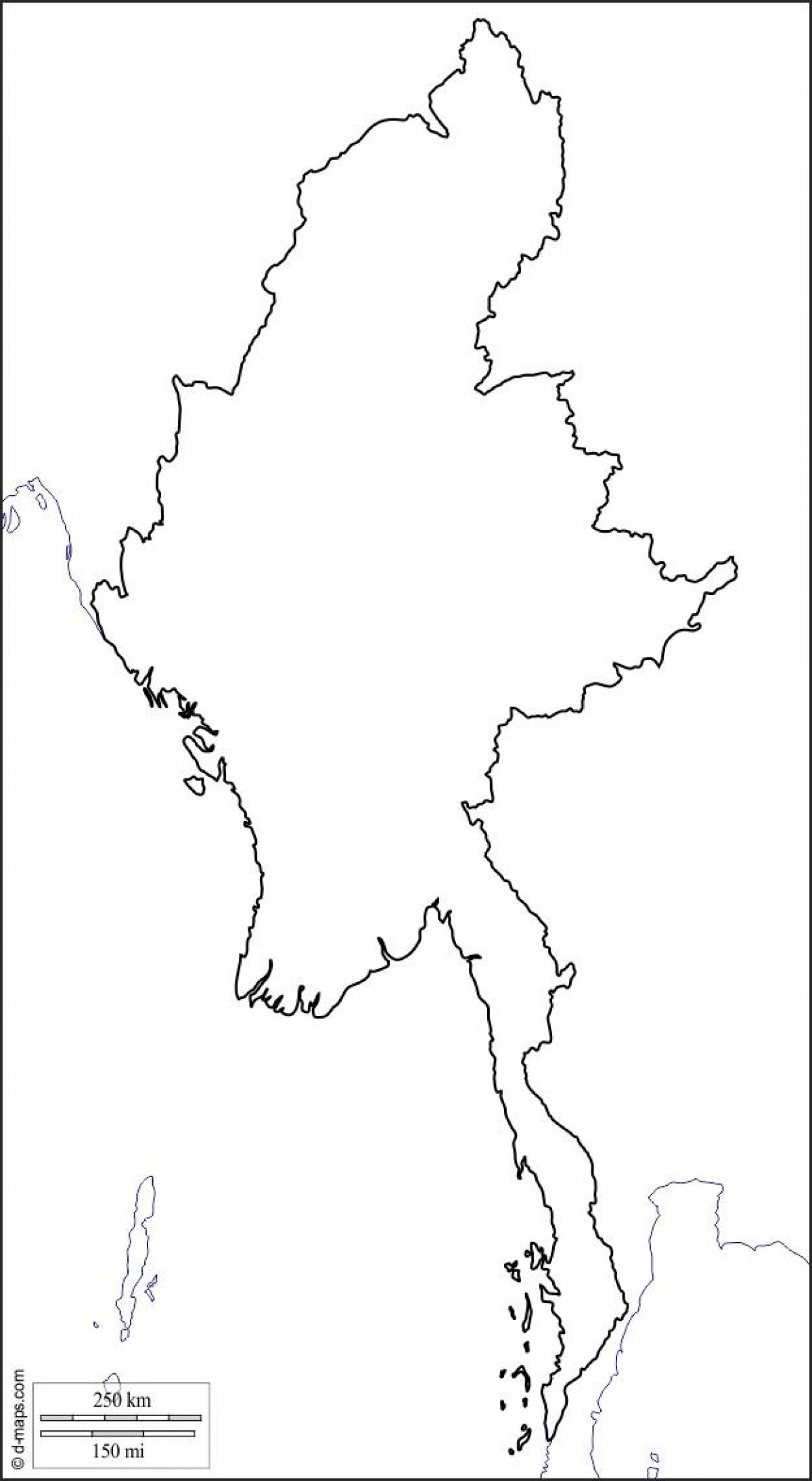 Peta dari Myanmar drawin