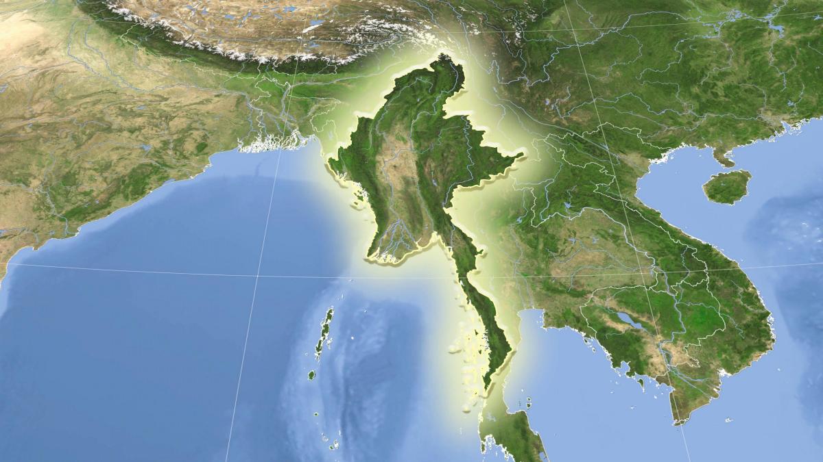 Myanmar satelit peta hidup