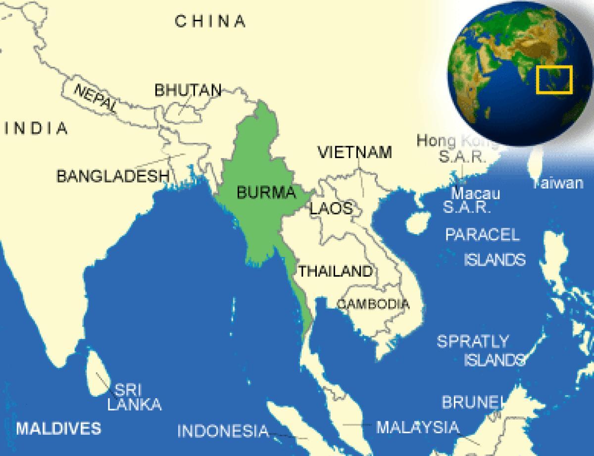 Burma atau Myanmar peta