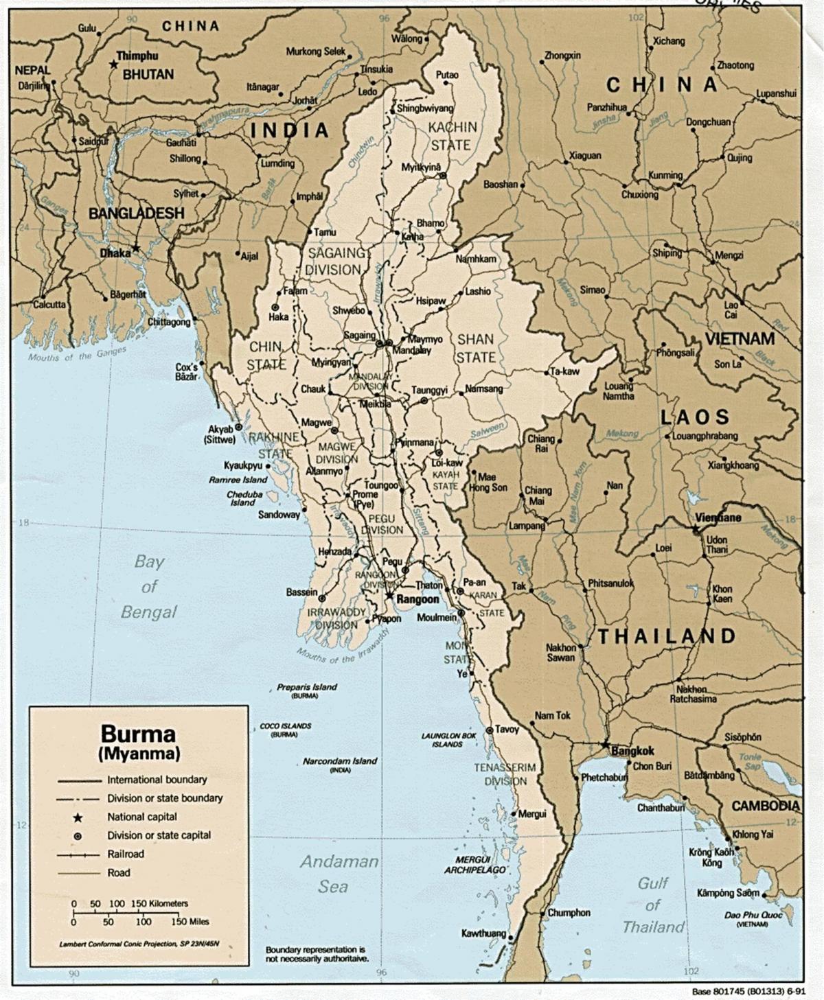 yangon Burma peta