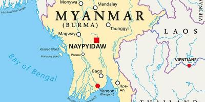 Myanmar negara peta