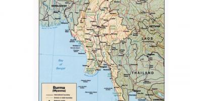 Peta dari Myanmar dengan kota-kota